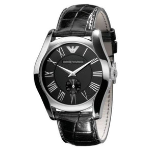 Emporio Armani Valente Black Dial Black Leather Strap Watch For Men - AR0643 Authentic Buy Shop Now