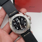 Fossil Modern Machine Chronograph Black Dial Black Leather Strap Watch for Men - FS4928 Authentic Buy Shop Now
