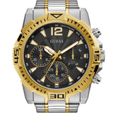 Guess Commander Chronograph Black Dial Two Tone Steel Strap Watch for Men - GW0056G4 Authentic Buy Shop Now