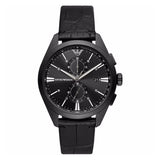 Emporio Armani Claudio Chronograph Black Dial Black Leather Strap Watch For Men - AR11483 Authentic Buy Shop Now