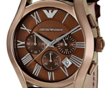 Emporio Armani Valente Classic Brown Dial Brown Leather Strap Watch For Men - AR1609 Authentic Buy Shop Now