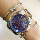Michael Kors Bradshaw Blue Dial Two Tone Steel Strap Watch for Women - MK5606 Authentic Buy Shop Now