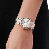 Michael Kors Abbey Three-Hand White Dial Two Tone Steel Strap Watch for Women - MK4616 Authentic Buy Shop Now