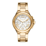 Michael Kors Camille Chronograph White Dial Gold Steel Strap Watch For Women - MK7270 Authentic Buy Shop Now