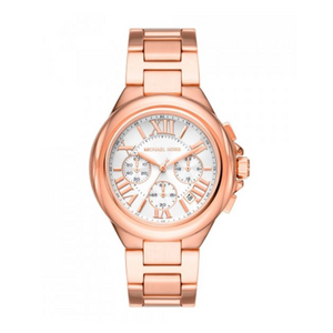 Michael Kors Camille Chronograph White Dial Rose Gold Steel Strap Watch For Women - MK7271 Authentic Buy Shop Now