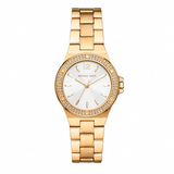 Michael Kors Lennox Three-Hand Silver Dial Gold Steel Strap Watch For Women - MK7278 Authentic Buy Shop Now
