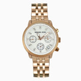 Michael Kors Damen White Dial Rose Gold Steel Strap Watch for Women - MK5026 Authentic Buy Shop Now