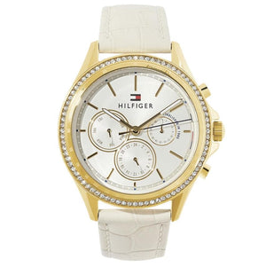 Tommy Hilfiger Ari Diamonds White Dial Cream Leather Strap Watch for Women - 1781982 Authentic Buy Shop Now