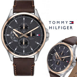 Tommy Hilfiger Shawn Multifunction Grey Dial Brown Leather Strap Watch for Men - 1791615 Authentic Buy Shop Now