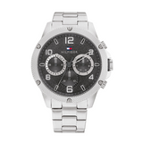 Tommy Hilfiger Blaze Chronograph Black Dial Silver Steel Strap Watch For Men - 1792029 Authentic Buy Shop Now