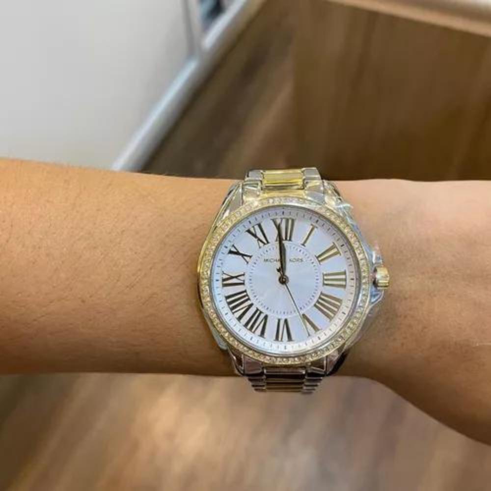 Michael Kors Kacie Three Hand Silver Dial Two Tone Steel Strap Watch for Women - MK6931 Authentic Buy Shop Now