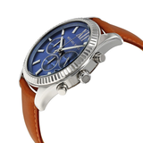 Michael Kors Lexington Chronograph Blue Dial Brown Leather Strap Watch For Men - MK8537 Authentic Buy Shop Now