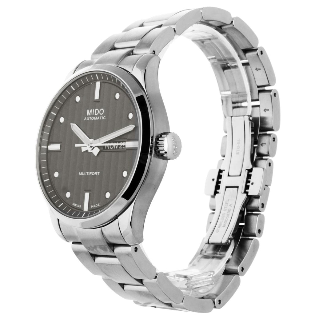Mido Multifort Automatic Gray Dial Silver Steel Strap Watch For Men - M005.430.11.061.80 Authentic Buy Shop Now
