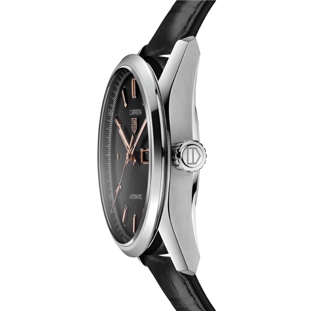 Tag Heuer Carrera Day Date Black Dial Black Leather Strap Watch for Men - WBN2013.FC6503 Authentic Buy Shop Now