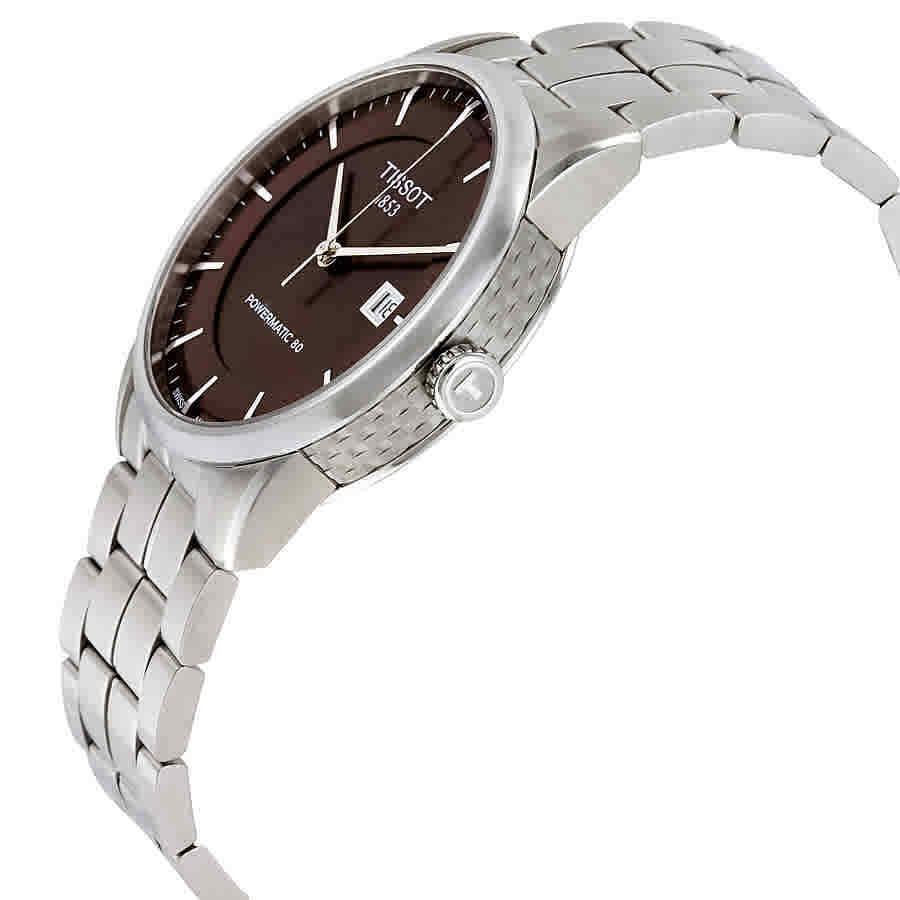 Tissot Luxury Powermatic 80 Brown Dial Silver Steel Strap Watch For Men - T086.407.11.291.00 Authentic Buy Shop Now