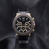 Guess Edge Chronograph Black Dial Black Leather Strap Watch For Men - GW0492G1 Authentic Buy Shop Now