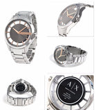 Armani Exchange Hampton Chronograph Skeleton Black Dial Silver Steel Strap Watch For Men - AX2199 Authentic Buy Shop Now