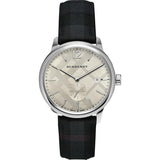 Burberry Classic Round Cream Dial Black Leather Strap Watch for Men - BU10008 Authentic Buy Shop Now