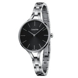 Calvin Klein Graphic Black Dial Silver Steel Strap Watch for Women - K7E23141 Authentic Buy Shop Now