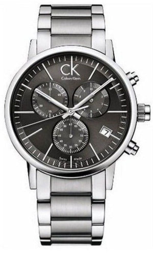 Calvin Klein Post Minimal Chronograph Black Dial Silver Steel Strap Watch for Men - K7627161 Authentic Buy Shop Now