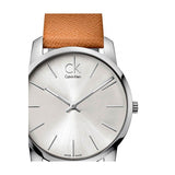 Calvin Klein City Quartz White Dial Light Brown Leather Strap Watch For Men - K2G21138 Authentic Buy Shop Now