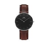 Daniel Wellington Classic Bristol Black Dial Brown Leather Strap Watch For Men - DW00100143 Authentic Buy Shop Now
