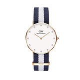 Daniel Wellington Classy Glasgow White Dial Two Tone Nylon Strap Watch For Women - DW00100078 Authentic Buy Shop Now