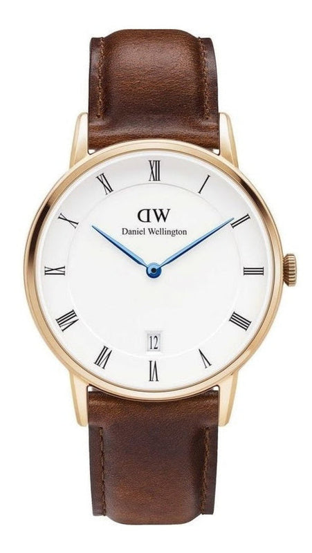 Daniel Wellington Dapper St Mawes White Dial Brown Leather Strap Watch For Women - DW00100091 Authentic Buy Shop Now