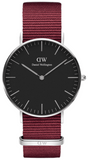 Daniel Wellington Classic Roselyn Black Dial Maroon Nylon Strap Watch For Women - DW00100274 Authentic Buy Shop Now