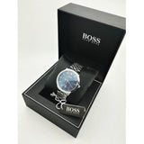 Hugo Boss Officer Chronograph Blue Dial Silver Steel Strap Watch for Men - 1513615 Authentic Buy Shop Now