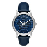 Emporio Armani Luigi Automatic Blue Dial Blue Leather Strap Watch For Men - AR60030 Authentic Buy Shop Now
