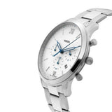 Fossil Neutra Chronograph White Dial Silver Steel Strap Watch for Men - FS5433 Authentic Buy Shop Now