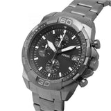 Fossil Bronson Chronograph Black Dial Grey Steel Strap Watch for Men - FS5852 Authentic Buy Shop Now