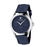 Gucci G Timeless Quartz Blue Dial Blue Leather Strap Watch For Men - YA1264032 Authentic Buy Shop Now
