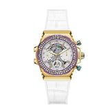 Guess Fusion Chronograph White Dial White Leather Strap Watch For Women - GW0553L2 Authentic Buy Shop Now