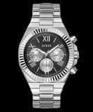Guess Equity Analog Black Dial Silver Steel Strap Watch For Men - GW0703G1 Authentic Buy Shop Now