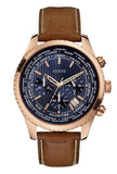 Guess Persuit Chronograph Blue Dial Brown Leather Strap Watch for Men - W0500G1 Authentic Buy Shop Now