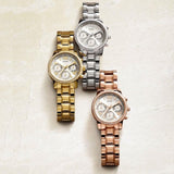 Guess Mini Sunrise Chronograph Quartz Silver Dial Silver Steel Strap Watch For Women - W0623L1 Authentic Buy Shop Now