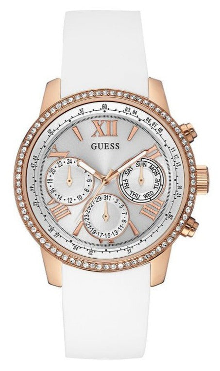 Guess Sport White Dial White Rubber Strap Watch For Women - W0616L1 Authentic Buy Shop Now