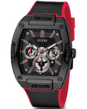 Guess Phoenix Multifunction Black Dial Black & Red Rubber Strap Watch for Men - GW0202G7 Authentic Buy Shop Now