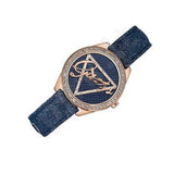 Guess Little Flirt Quartz Blue Dial Blue Leather Strap Watch For Women - W0456L6 Authentic Buy Shop Now