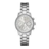 Guess Mini Sunrise Chronograph Quartz Silver Dial Silver Steel Strap Watch For Women - W0623L1 Authentic Buy Shop Now