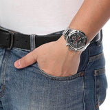 Guess Circuit Chronograph Black Dial Silver Steel Strap Watch For Men - W0968G1 Authentic Buy Shop Now