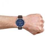 Hugo Boss Attitude Blue Dial Brown Leather Strap Watch for Men - 1513606 Authentic Buy Shop Now
