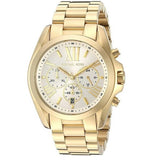 Michael Kors Bradshaw Chronograph White Dial Gold Steel Strap Watch For Women - MK6266 Authentic Buy Shop Now