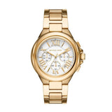 Michael Kors Camille Chronograph White Dial Gold Steel Strap Watch For Women - MK7270 Authentic Buy Shop Now