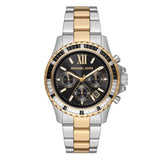Michael Kors Everest Chronograph Black Dial Two Tone Steel Strap Watch For Women - MK7209 Authentic Buy Shop Now