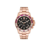 Michael Kors Everest Chronograph Black Dial Rose Gold Steel Strap Watch for Women - MK6972 Authentic Buy Shop Now