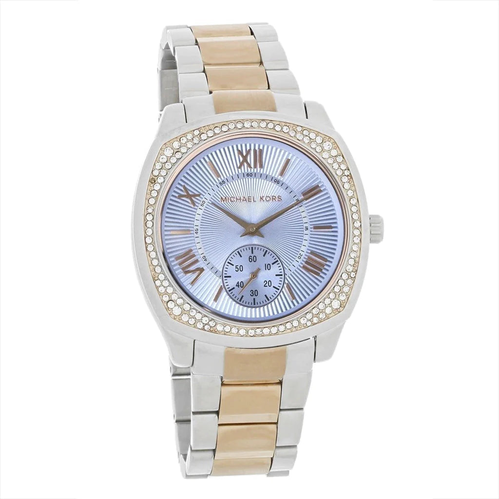 Michael Kors Bryn Quartz Blue Dial Two Tone Steel Strap Watch For Women - MK6136 Authentic Buy Shop Now