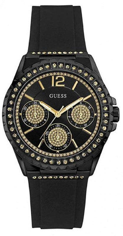 Guess Starlight Black Dial Black Rubber Strap Watch for Women - W0846L1 Authentic Buy Shop Now